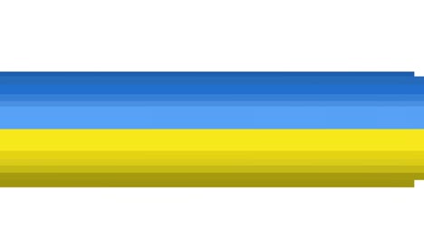 animation of dove over moving blue and yellow ukraine flag stripes