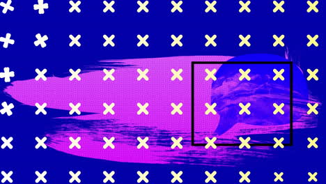 animación de formas coloridas sobre un fondo azul