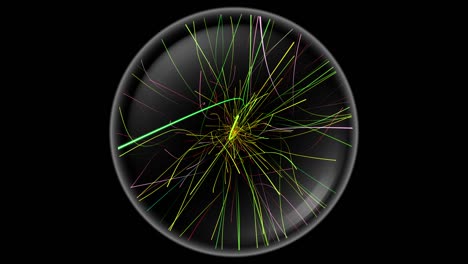 plasma ball with rotating neon light painting display inside - seamless looping