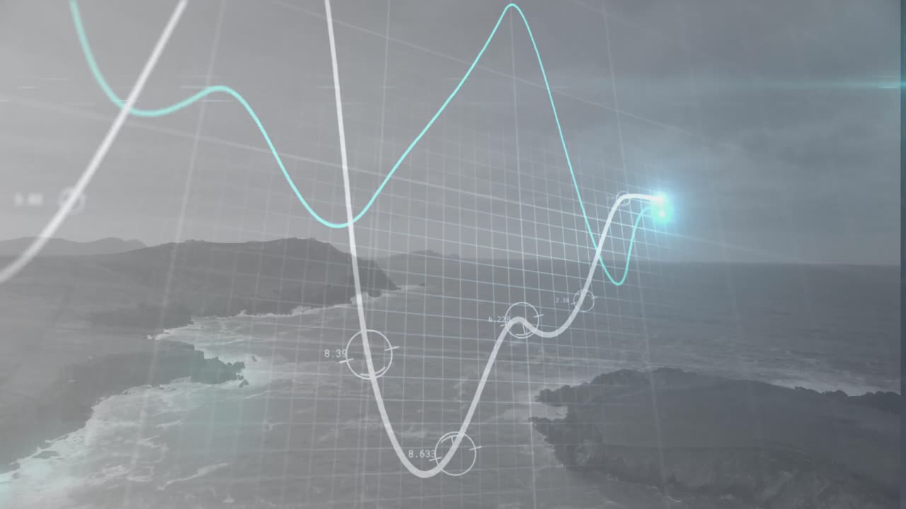 도시 풍경에 대한 연결 네트워크의 애니메이션