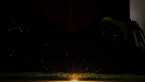 player kicking fiji rugby ball