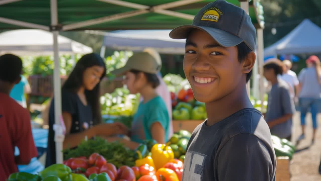Boy at a Farmers Market