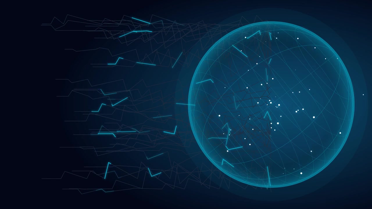 Digital Globe with Abstract Data Lines and Network Nodes
