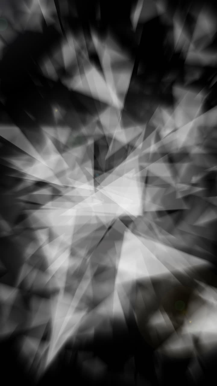 Black grid mosaic background with glowing triangles. Creative design templates. Loop animation. Vertical video.