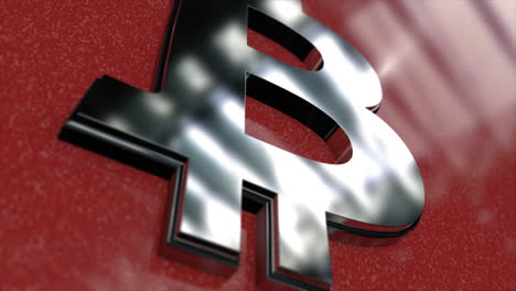 bitcoin symbol on red background