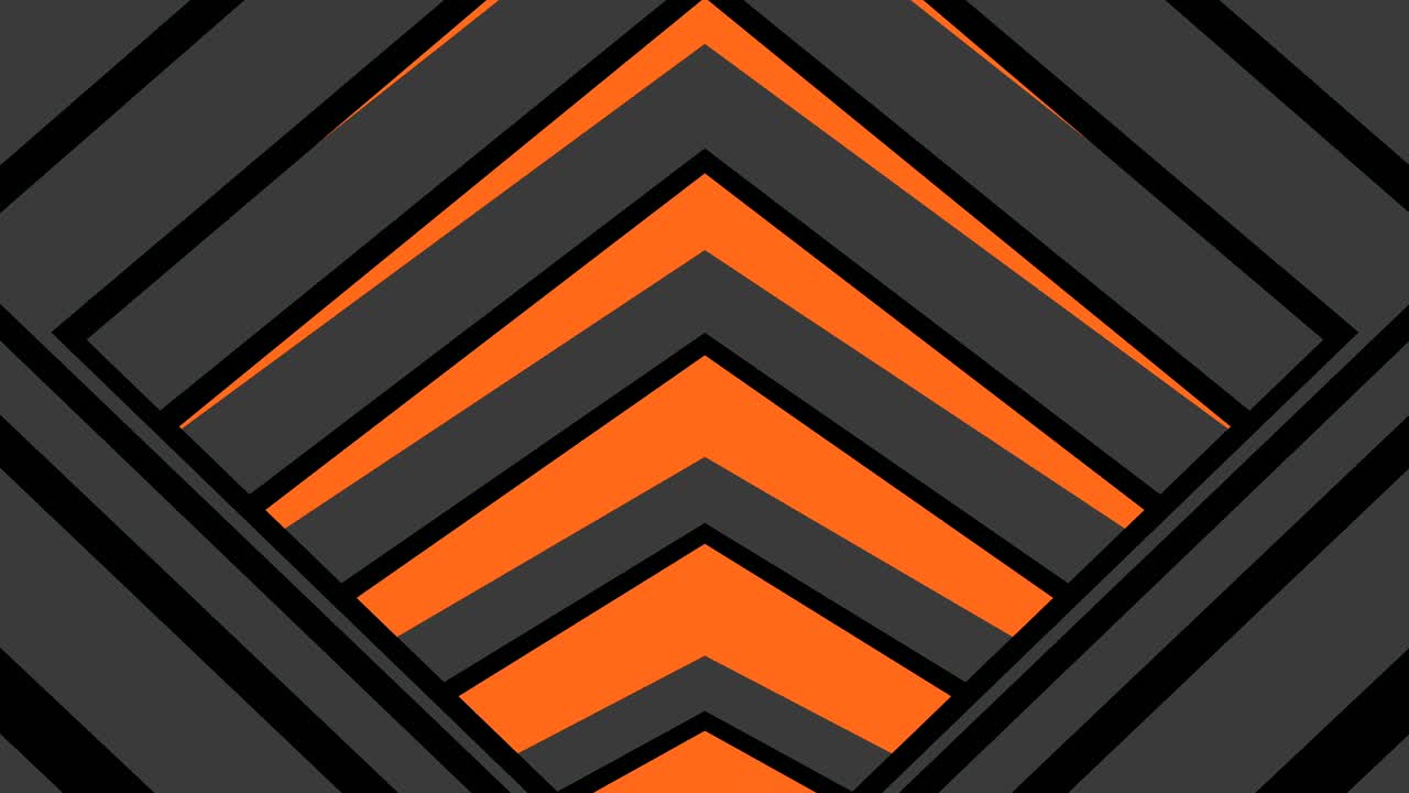 movimiento abstracto túnel plano sombreado, halloween naranja negro, bucle sin costuras