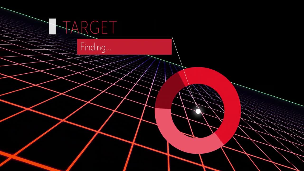 그리드 배경에서 금융 데이터 처리의 애니메이션