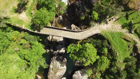 bridge over waterfall top view