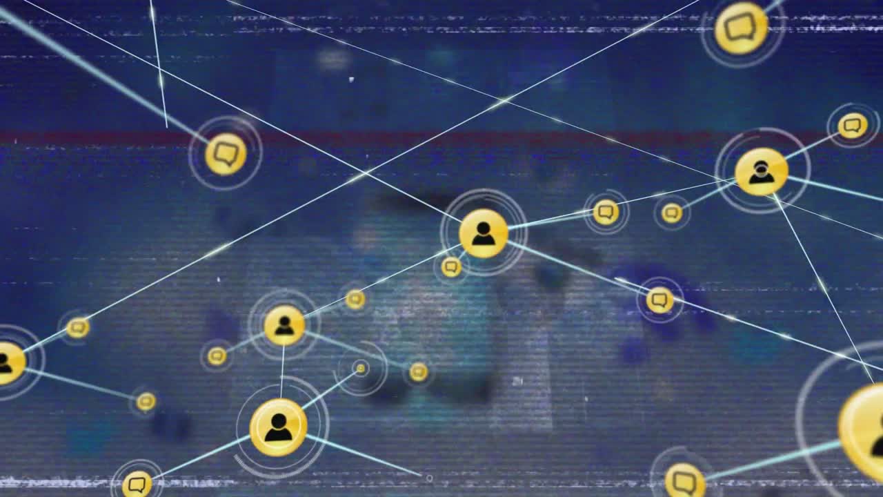 animación de la red de conexiones a través del procesamiento de datos
