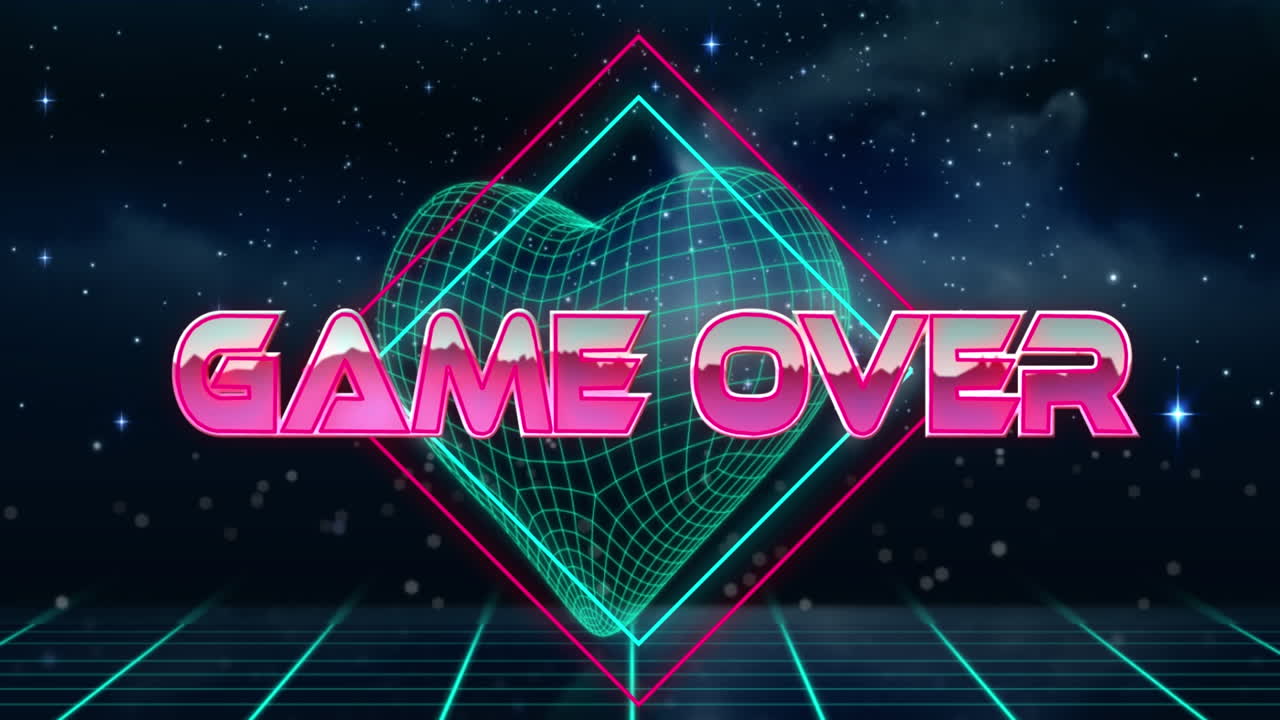 animación del juego sobre texto sobre corazón y formas