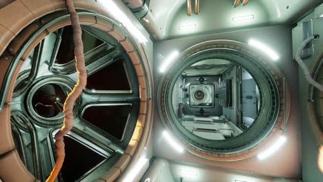 interior of futuristic internation space station