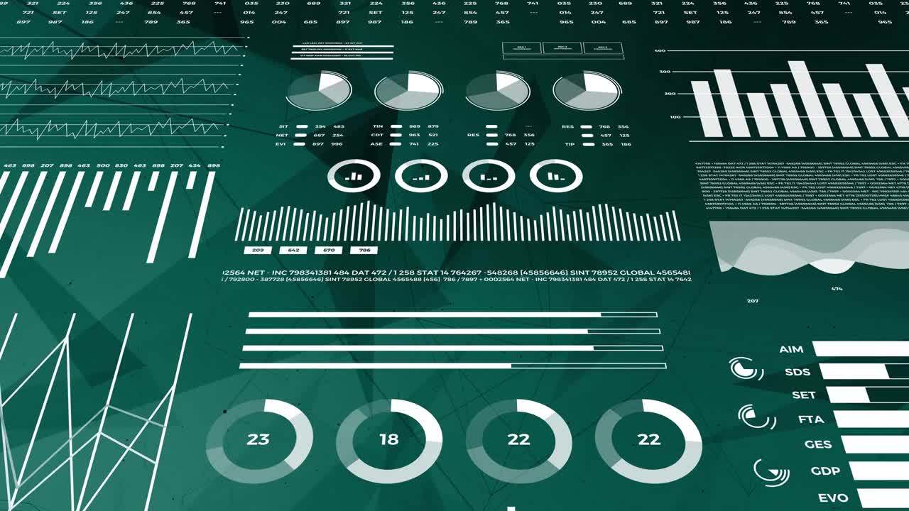 데이터 및 보고 통계, 그래프 다이어그램으로 애니메이션