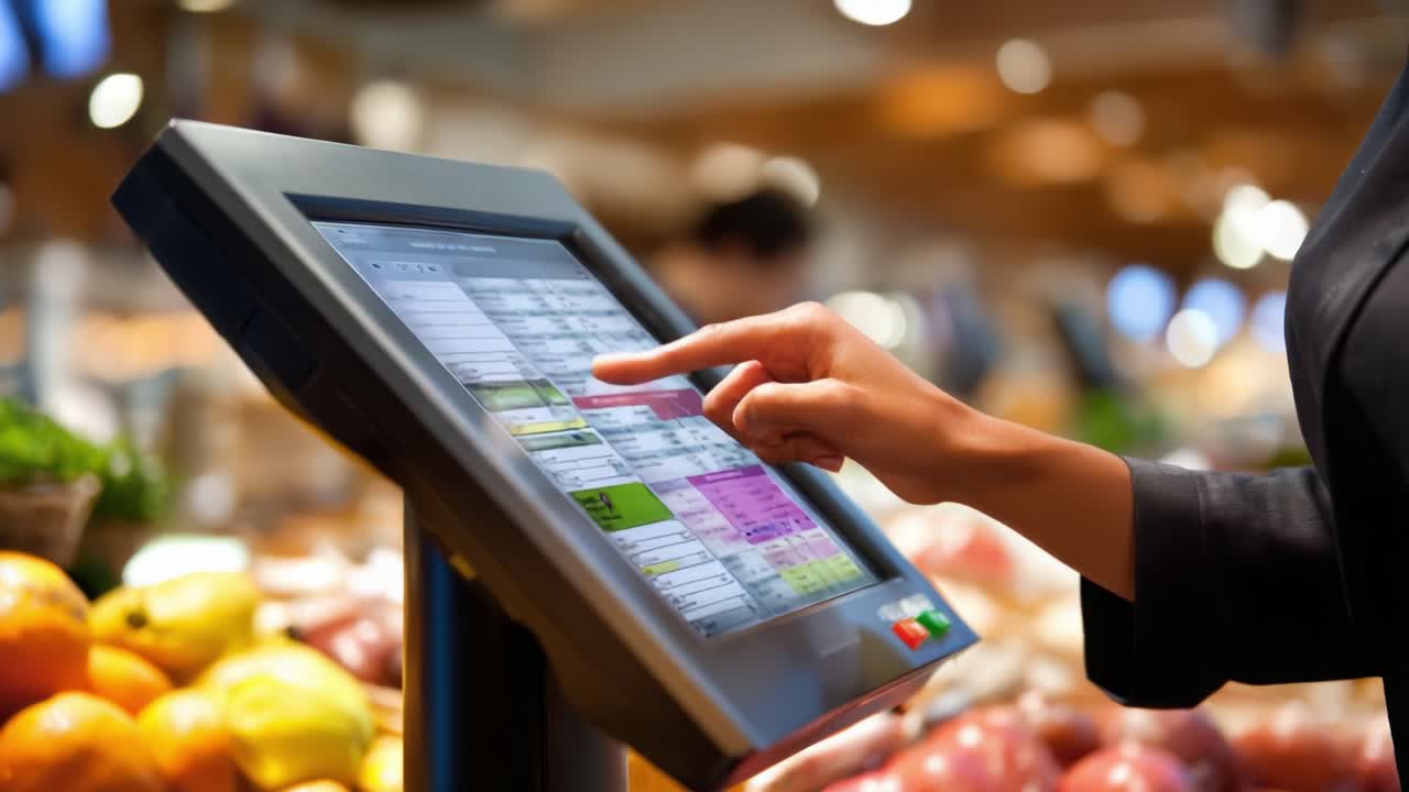 Modern Point-of-Sale System in a Grocery Store Facilitating ...