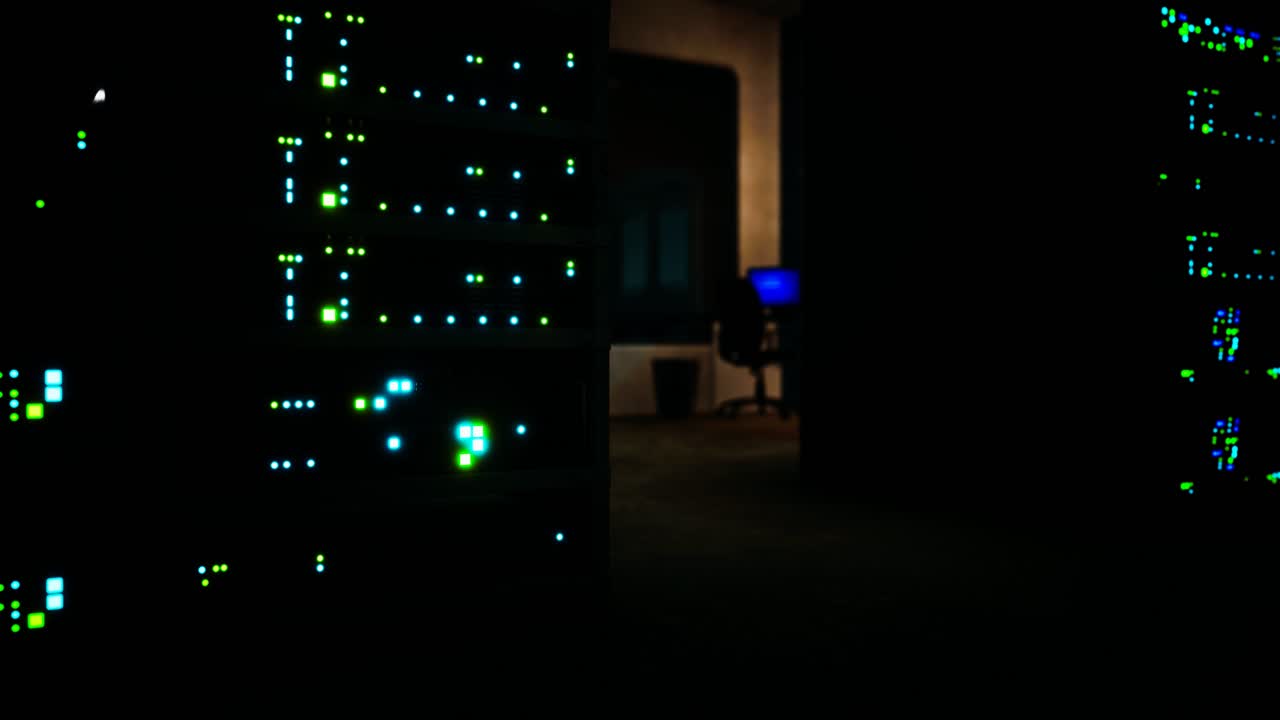 Clean industrial interior of a data server room with servers