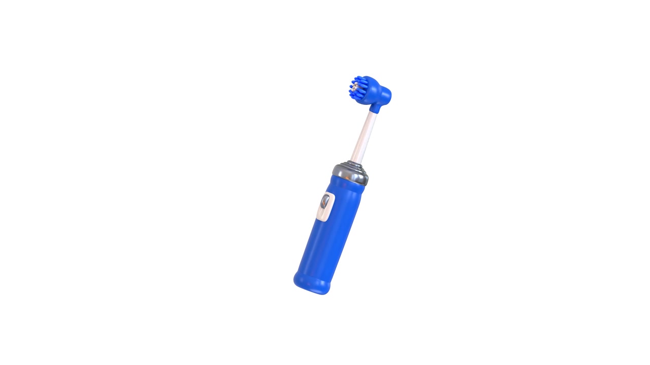 Brosse à dents électrique tournant sur fond blanc