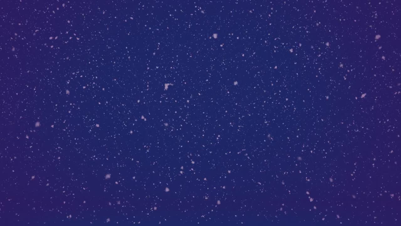 濃い青色の背景に雪が降るアニメーション