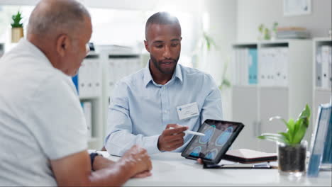 doctor discussing foot x-ray with patient