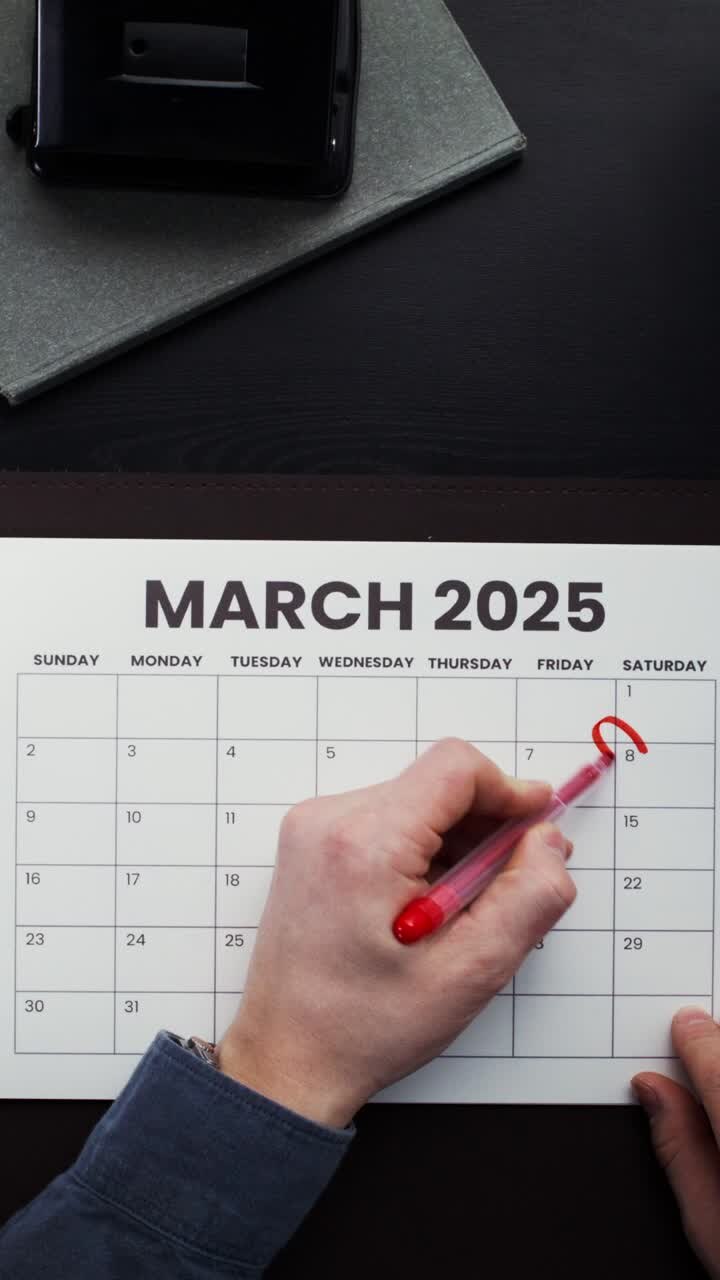 Segnare le date sul calendario di Marzo 2025