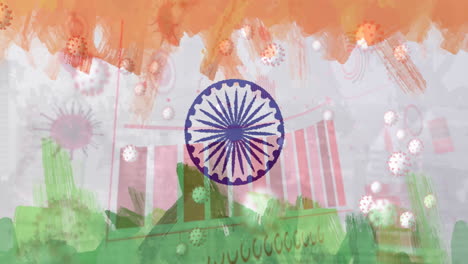 composición de las células de covid 19 y estadísticas sobre la bandera india
