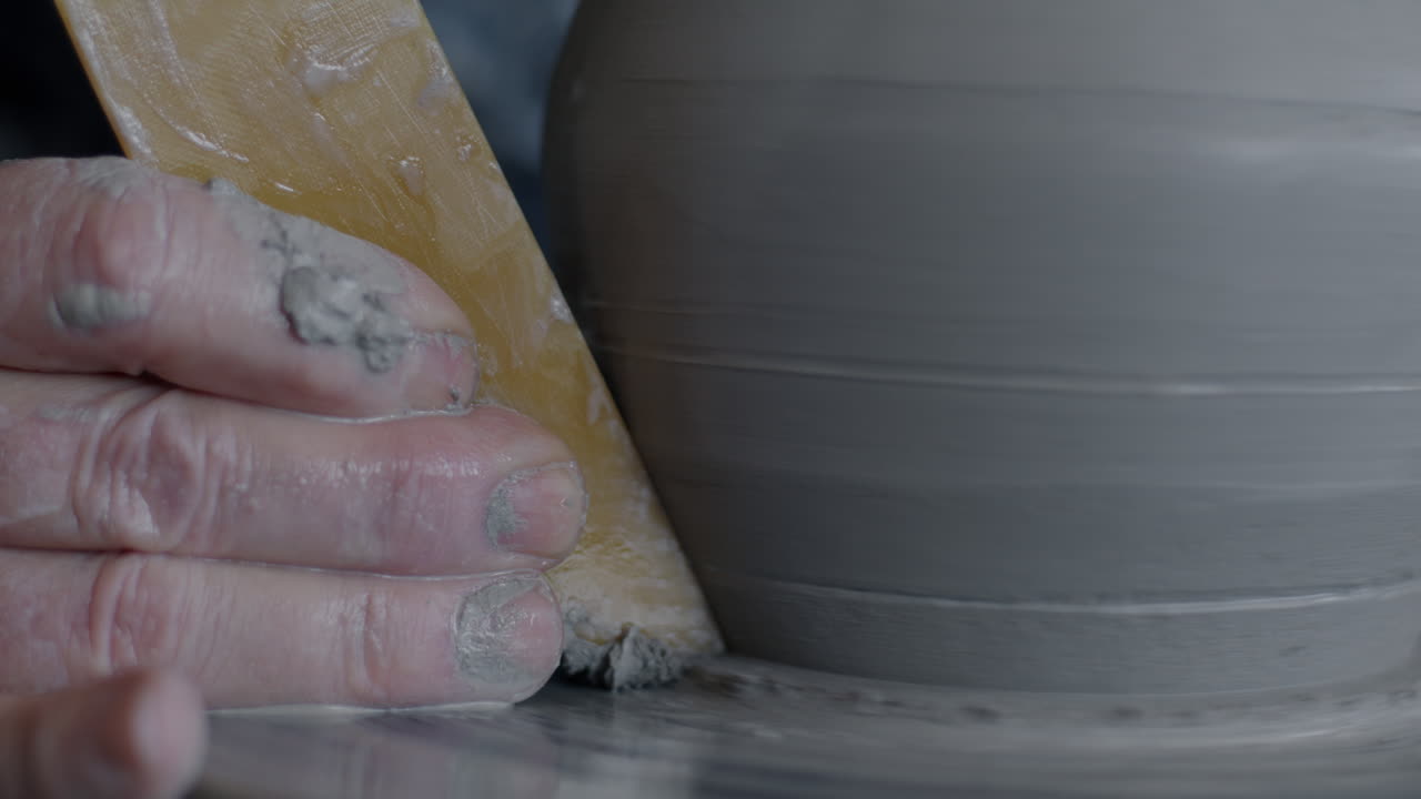 도자기 의 바 에 점토 를 는 손 들