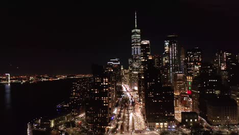 slow rotation around lower manhattan skyline
