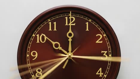 abstract close-up of time passing on a wall clock
