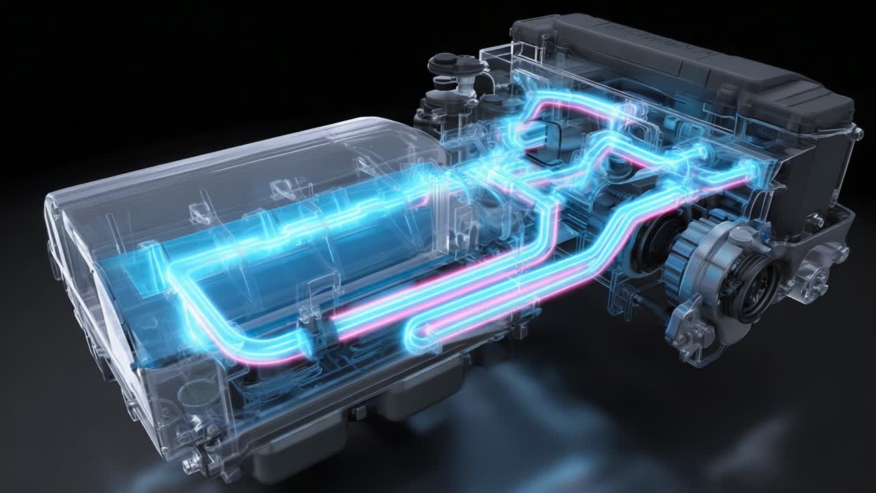 An Insightful Visualization of Engine Components and Fluid Dynamics, Showcasing the Intricacies of Mechanical Engineering and Performance Optimization