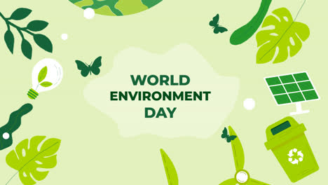 motion graphic of flat world environment day background