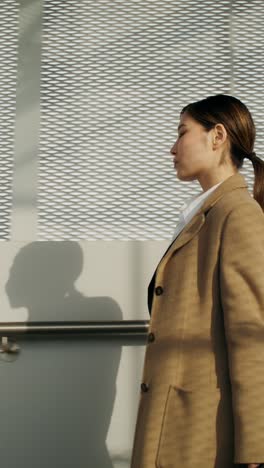 businesswoman walking at the airport