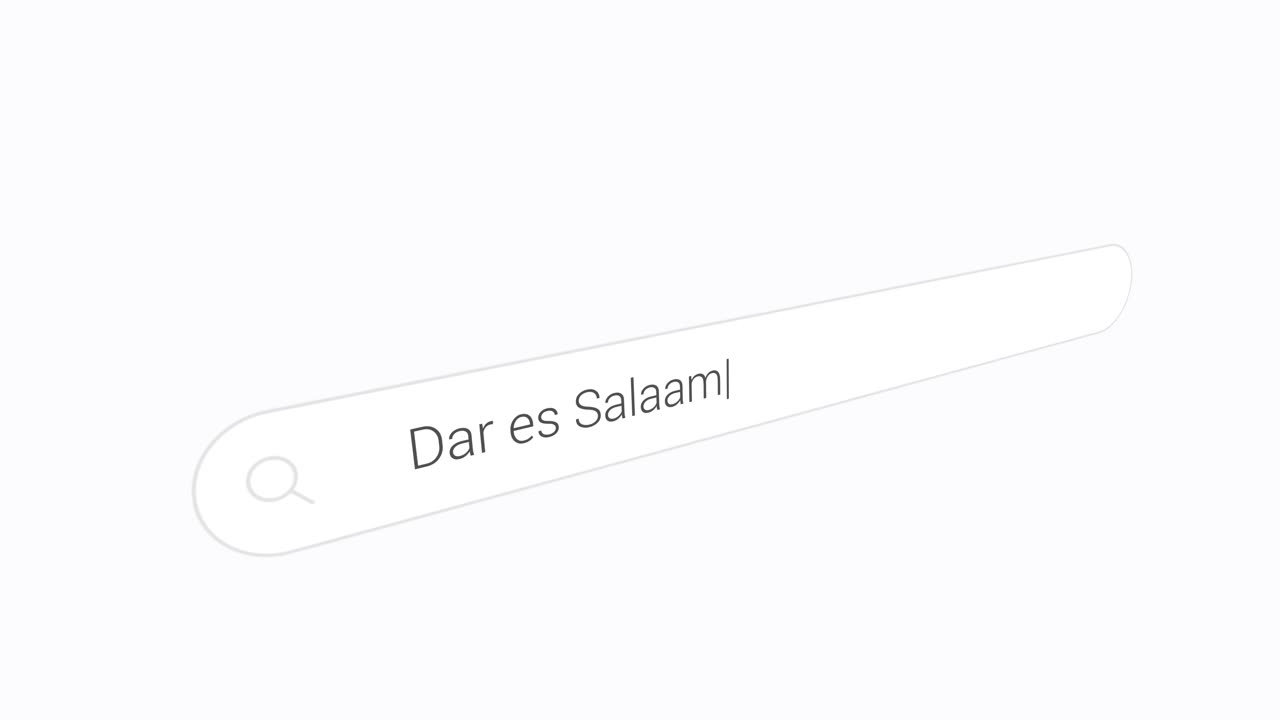 Typing Dar es Salaam in the Search Bar - Close Up
