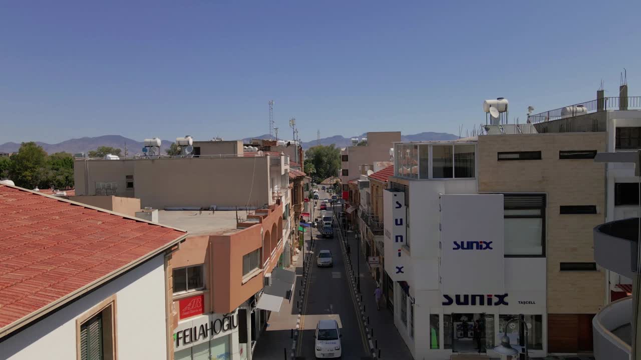 aerial 4k 니코시아 북 키프로스의 오래된 도시