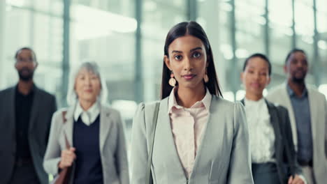 personas de negocios, caminando y trabajando en equipo con diversidad