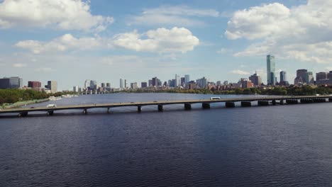 harvard bridge and charles river in boston, massachusetts
