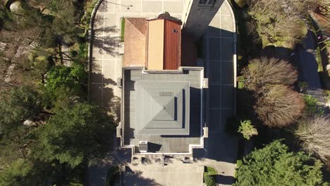 top church of penha revealing a cross in guimarães, portugal