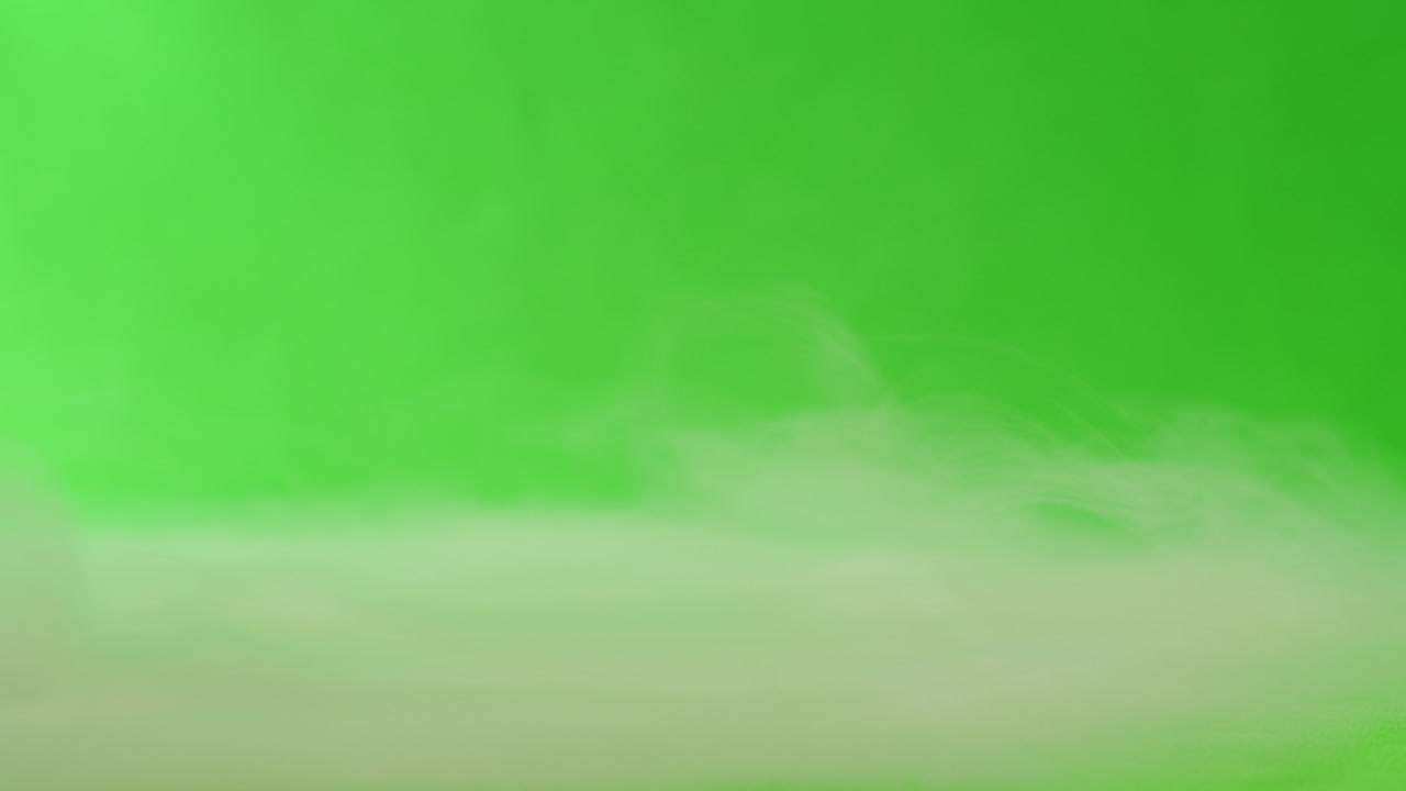 White Smoke on Green Screen Background