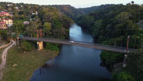 Aerial-over-the-Hawkesworth-Bridge-and-San-Ignacio-in-Belize