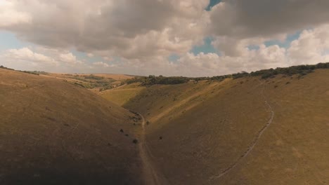 aerial of devil's dyke, v-shaped valley at west sussex, england, united kingdom. "the grandest view in the world"