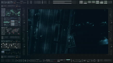 vigilancia e identificación de automóviles satelitales hud futuristas control antiterrorista monitoreo del tráfico de carreteras para un posible vehículo objetivo enemigo