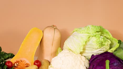 assorted vegetables displayed on a white background