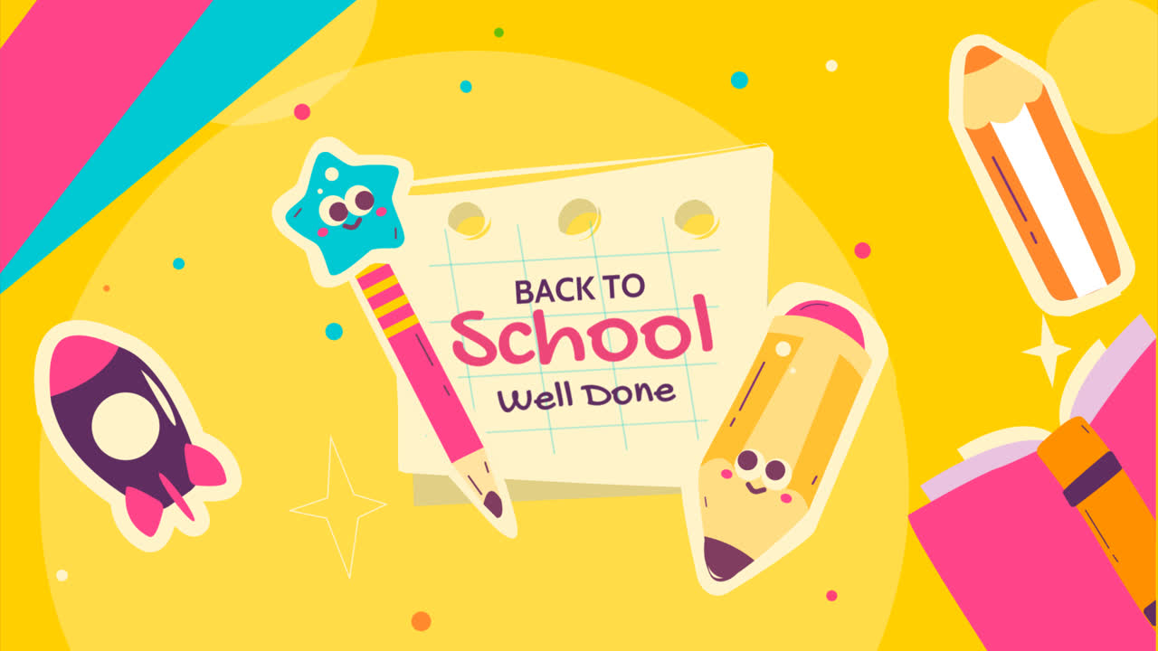 gráfico en movimiento de la colección de publicaciones planas de instagram para la temporada de regreso a la escuela