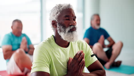 senior citizens practicing yoga meditation