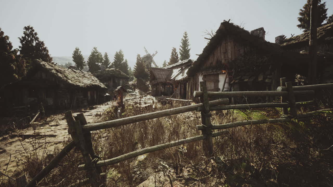 un pueblo de fantasía en el bosque