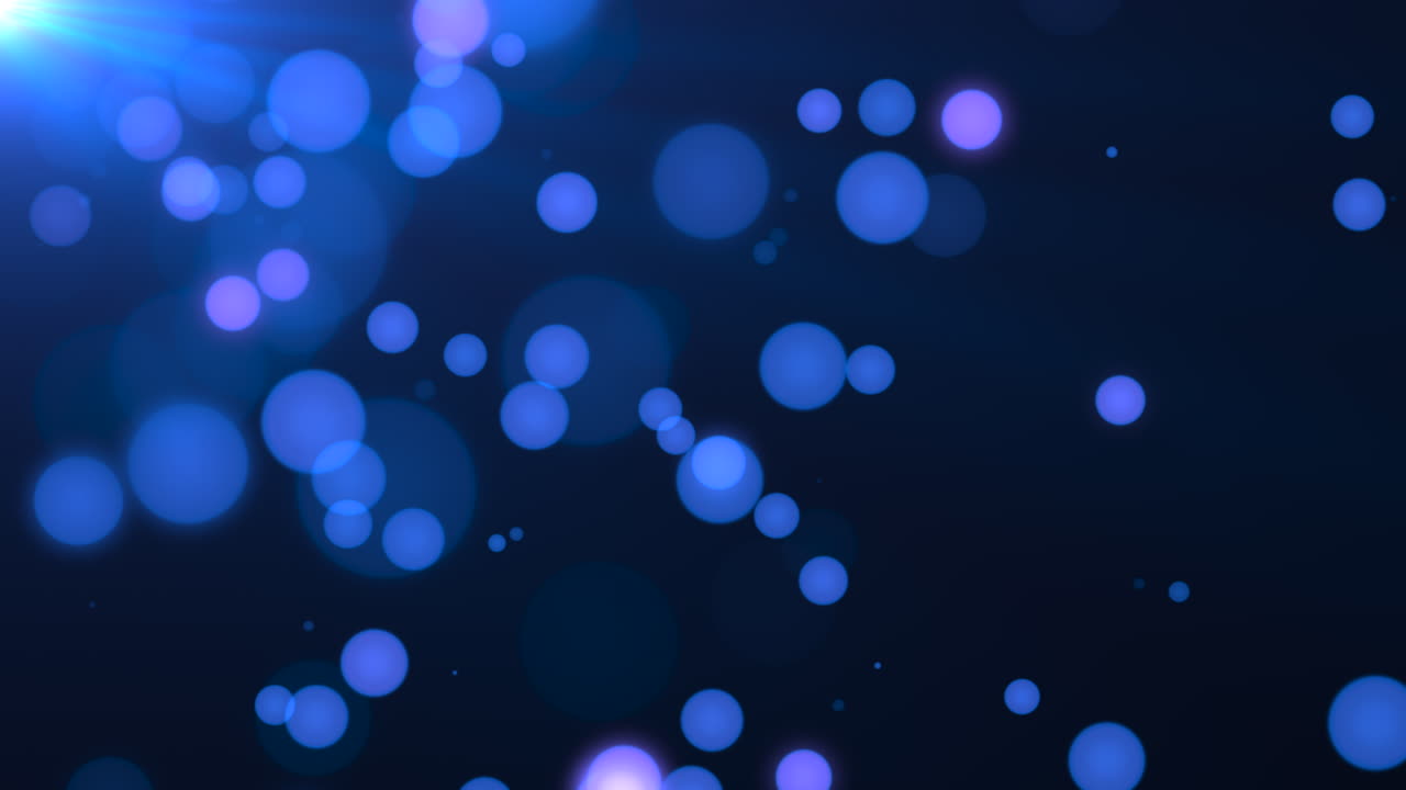 animación volando y partículas abstractas de movimiento y bokeh redondo 3