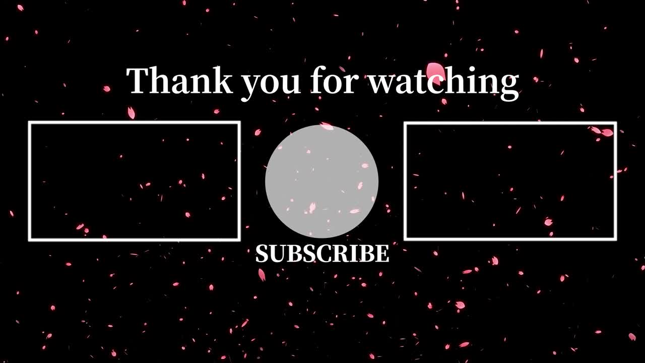 체리 꽃 잎자루 입자 끝 카드 끝 화면 모션 그래픽