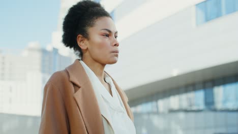 woman in a city