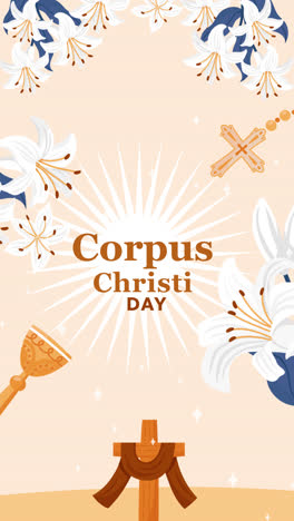 motion graphic of flat instagram posts collection for corpus christi religious celebration