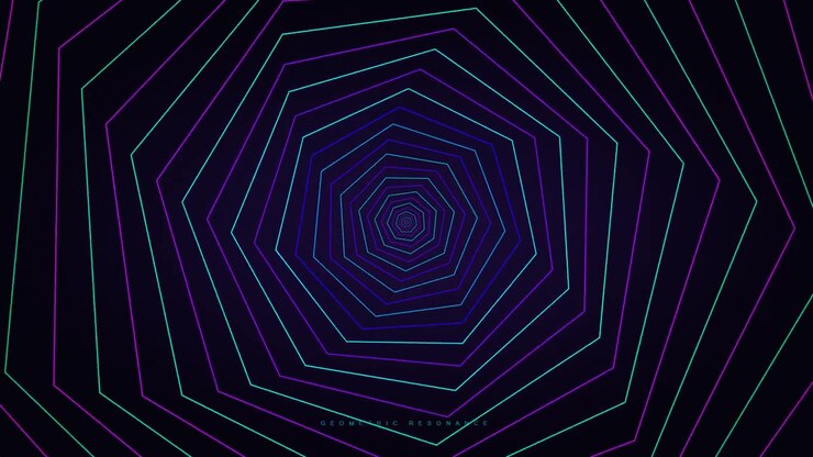 Túnel Geométrico Abstrato de Hexágonos de Néon Pulsantes.