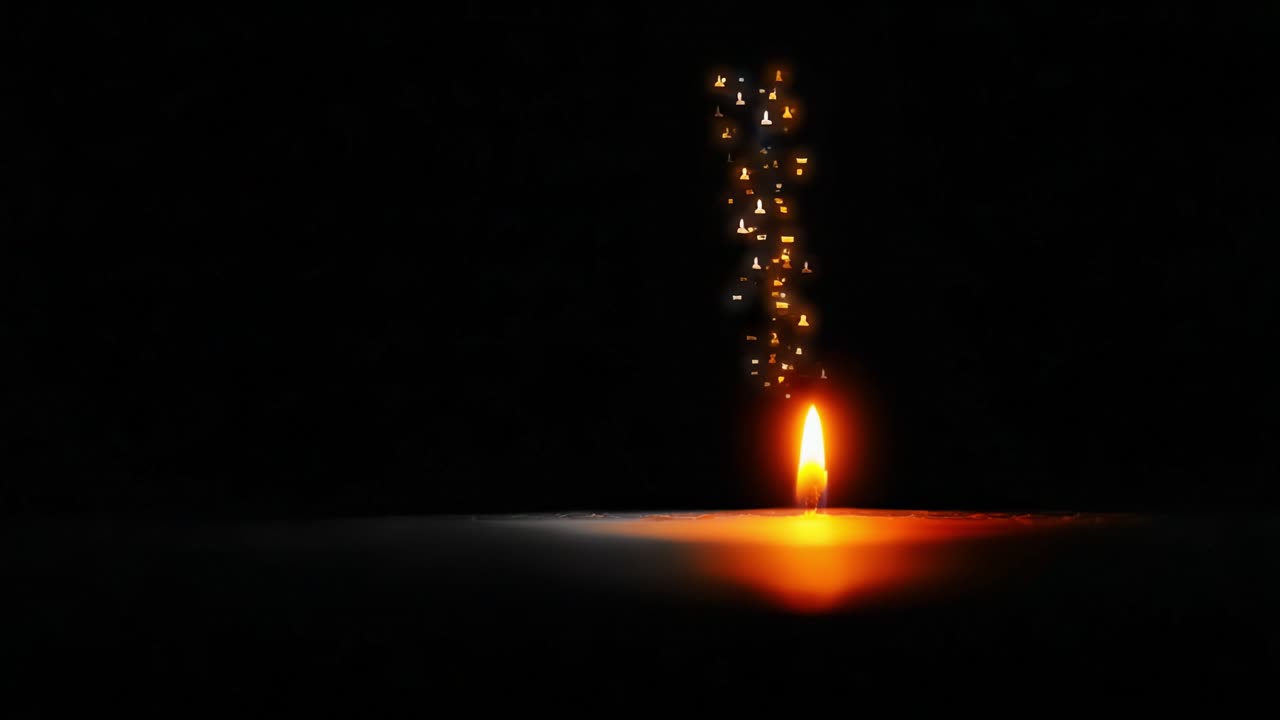 A mesmerizing display of creativity and innovation, the flickering flame transforms into a magnificent stream of light and sparks, capturing the essence of imagination and inspiration