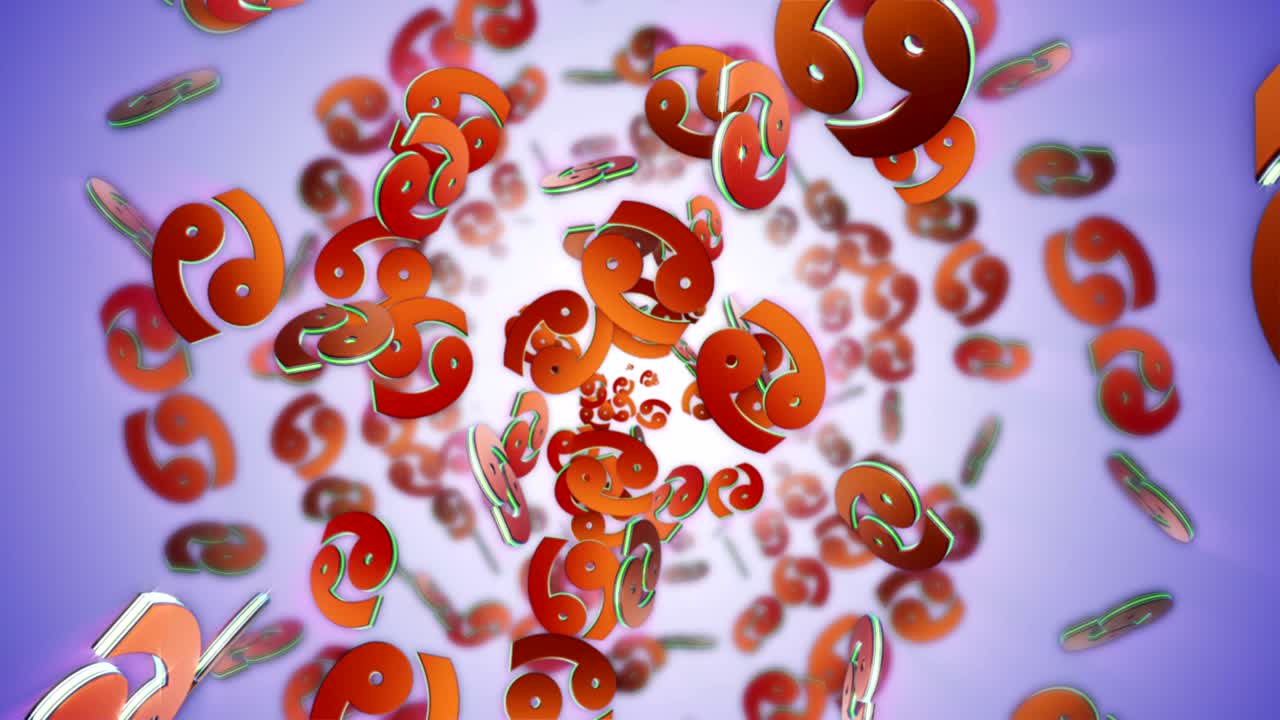 하락하는 조디악 기호, 별자리, 배경, 알파 채널, 루프