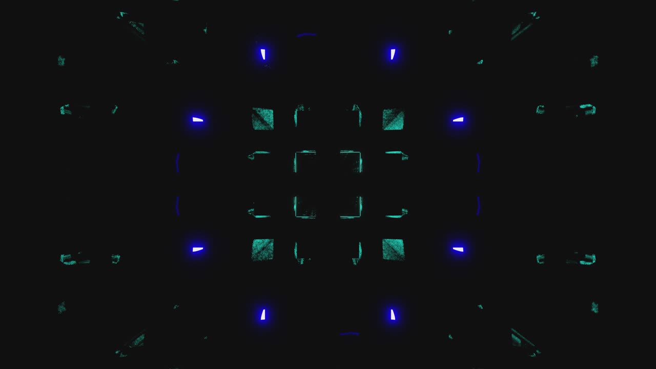 VJ Loop animation of bright neon flashes of green, orange and blue colors